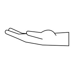 Obraz premium black hand open symbol in black and white