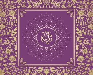 Ganesha, wedding card, royal Rajasthan, India	