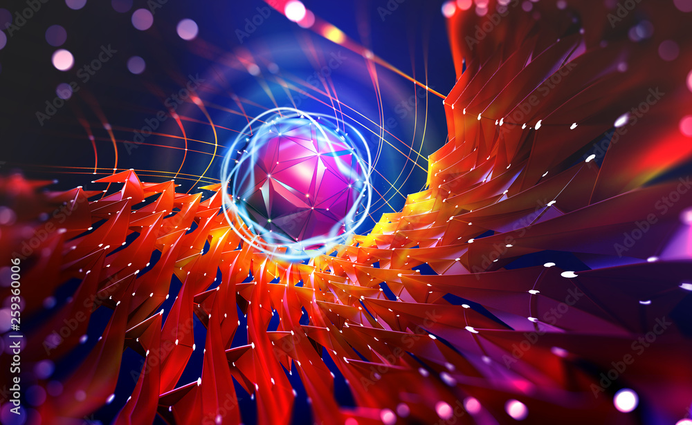 Leinwandbilder abstract tech background 3d illustration. information stream in era big data. futuristic smart commu