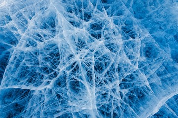 Natural breaking ice in frozen water at Lake Baikal, Siberia, Russia.