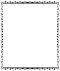 Decorative frame Elegant vector element for design in Eastern style, place for text. Floral black border. Lace illustration for invitations and greeting cards