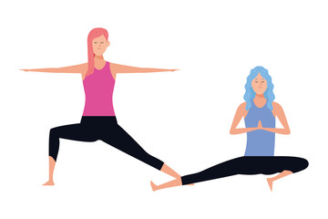 Obraz na płótnie Canvas women yoga poses