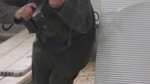 Cold War - Female officer in warehouse