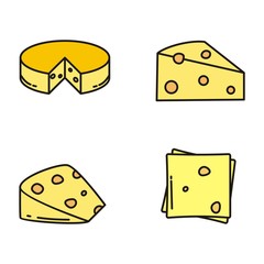Set of cheese vector illustration. Cheese icon 