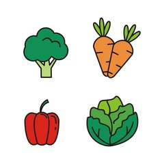 Set of vegetable vector illustration. vegetable icon 