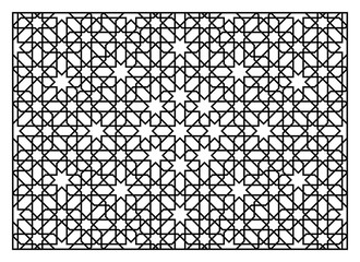 Decorative panel for laser cutting. Oriental geometric pattern.