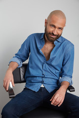 Fototapeta premium man with tricopigmentation treatment