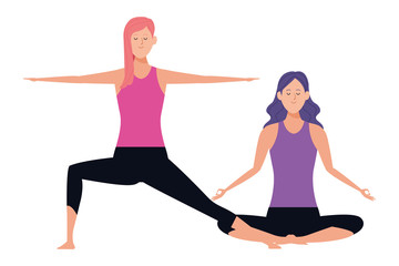 Fototapeta premium women yoga poses