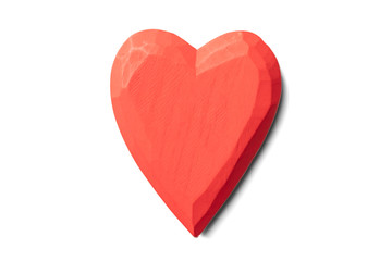 Beautiful red wooden heart