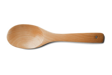 Big wooden spoon isolated