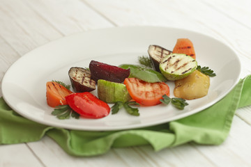 Fresh salad with tomatoes and herbs  Healthy food.