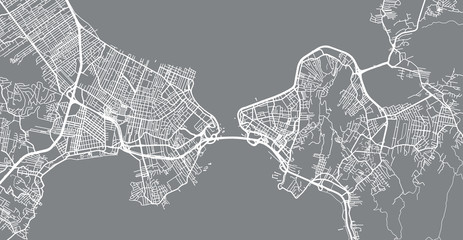 Urban vector city map of Florianopolis, Brazil