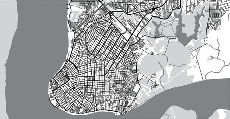 Urban vector city map of Belem, Brazil