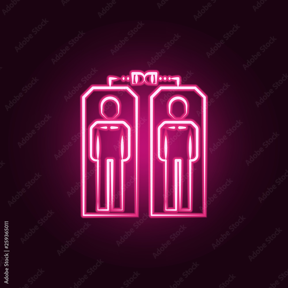 Poster clones neon icon. elements of mad science set. simple icon for websites, web design, mobile app, inf