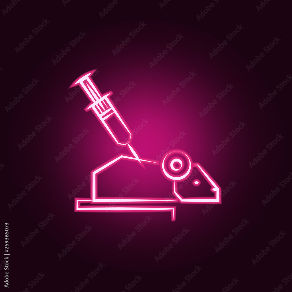 Poster genetic engineer neon icon. elements of mad science set. simple icon for websites, web design, mobil