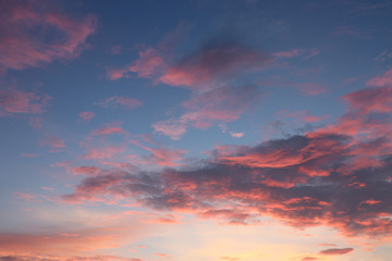 Naklejka na ściany i meble Blue sky with twilight cloudy background beautiful in evening