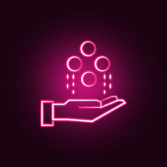 Psychokinesis neon icon. Elements of Mad science set. Simple icon for websites, web design, mobile app, info graphics