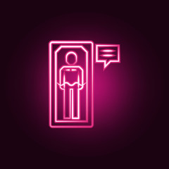 Suspended neon icon. Elements of Mad science set. Simple icon for websites, web design, mobile app, info graphics