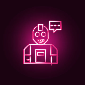 Humanoid neon icon. Elements of Mad science set. Simple icon for websites, web design, mobile app, info graphics
