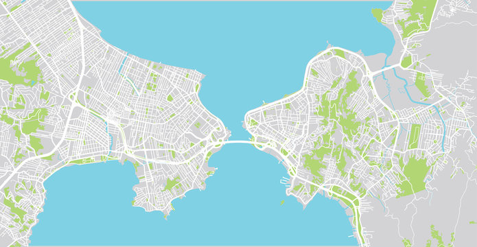 Urban Vector City Map Of Florianopolis, Brazil