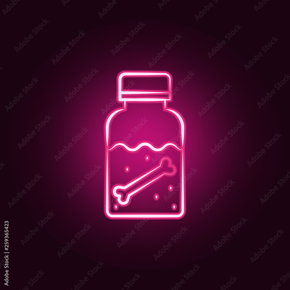 Poster dipple neon icon. elements of mad science set. simple icon for websites, web design, mobile app, inf