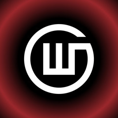 Circular Letter W WG WO Vector Logo Design