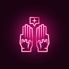 Psychic surgery neon icon. Elements of Mad science set. Simple icon for websites, web design, mobile app, info graphics
