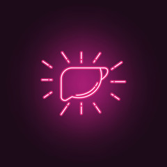 Healthy liver probiotic neon icon. Elements of probiotics set. Simple icon for websites, web design, mobile app, info graphics