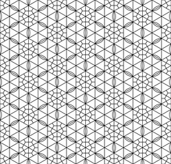 Seamless pattern based on Japanese geometric ornament .Black and white.