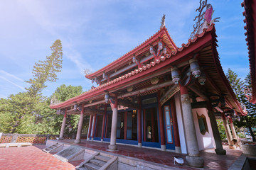 Naklejka premium Beautiful scenic of Chihkan Tower or Fort Provintia or Providentia which built in the 17th century by Dutch colonists, this former military fort is notable for its history in Tainan city, Taiwan.