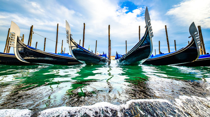 typical gondolas in venice - italy © fottoo