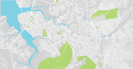 Urban vector city map of Sao Luis, Brazil