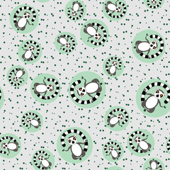 meditating lemur vector seamless pattern. Wild animal