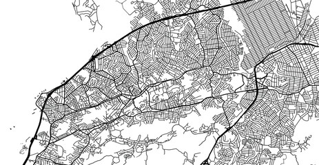 Urban vector city map of Sao Goncalo, Brazil