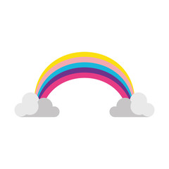 Rainbow and clouds cartoon