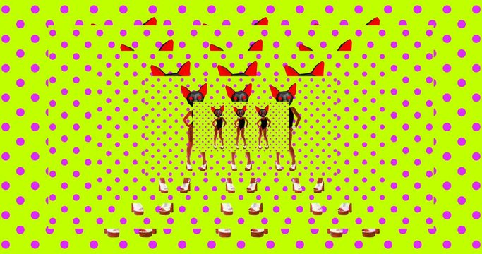Minimal animation design. Sexy Kitty Dancing Clubbing style