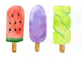  ice cream watercolor illustration
