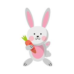 Rabbit with carrot cartoon