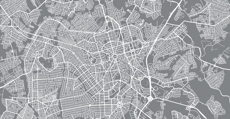 Urban vector city map of Gioania, Brazil