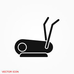 Elliptical machine gym icon, vector sign symbol for design