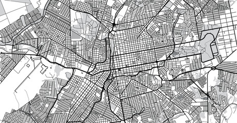 Urban vector city map of Campo Grande, Brazil