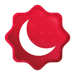 Crescent half moon icon misty rose red starburst sticker button