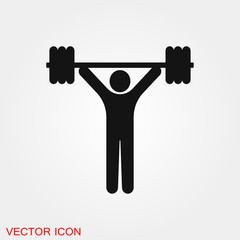 Weightlifter icon vector sign symbol for design