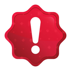Exclamation mark icon misty rose red starburst sticker button