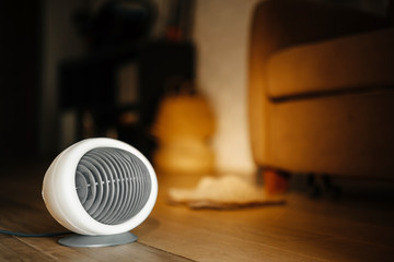 small room air heater in the interior of a stylish apartment