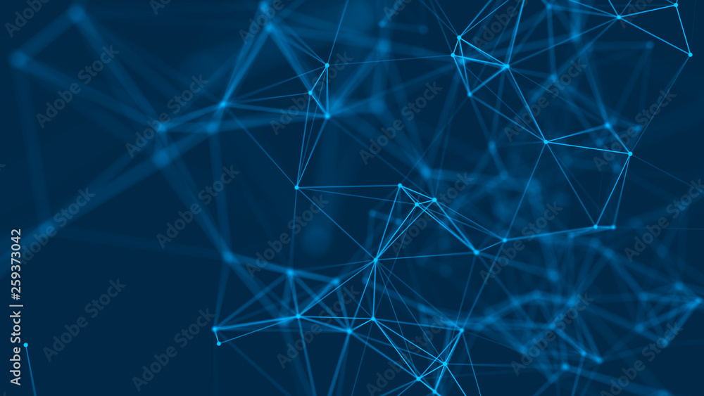 Aufkleber Connection background with dots and lines. Big data. Network connection structure. 3D rendering.