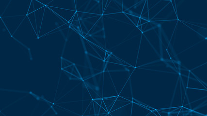 Connection background with dots and lines. Big data. Network connection structure. 3D rendering.