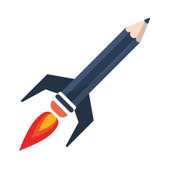 Start up pencil rocket symbol
