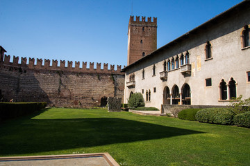 Fototapeta premium Verona, Italy. House of Romeu and Juliet. San Peitro Castle