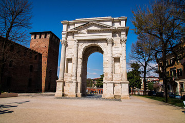 Fototapeta premium Verona, Italy. House of Romeu and Juliet. San Peitro Castle